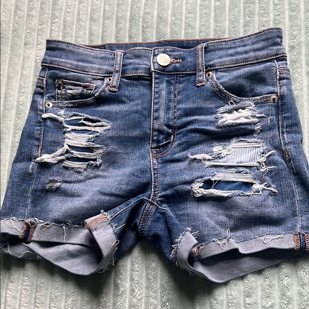 American Eagle Outfitters Ripped Blue Jean Shorts